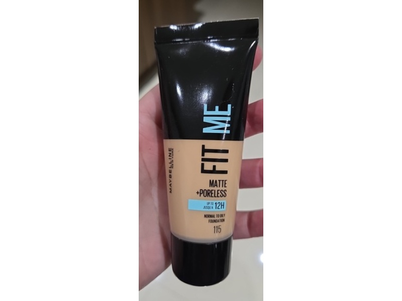 Maybelline New York Fit Me Matte & Poreless Foundation, 115 Ivory, 1 fl oz/30 mL