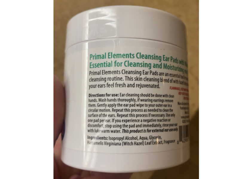 Primal Elements Cleansing Ear Pads, Witch Hazel, 60 Count