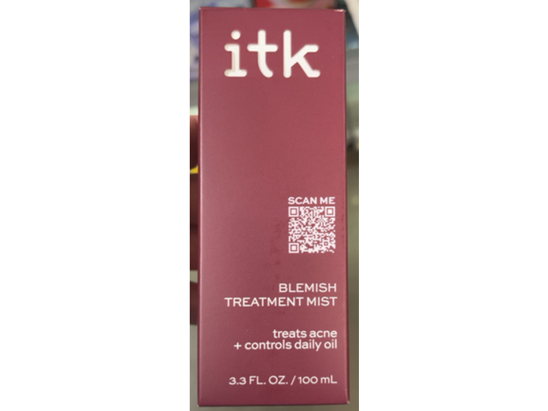 ITK Blemish Treatment Mist for Acne Prone Skin, 2% Salicylic Acid, 3.3 fl oz/100 mL