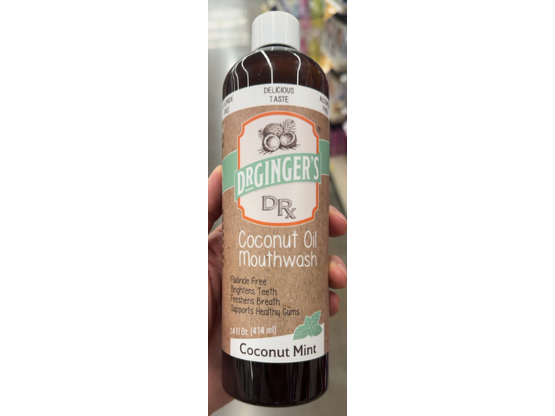 Dr. Ginger's Coconut Oil Mouthwash, Coconut Mint, 14 fl oz/414 mL