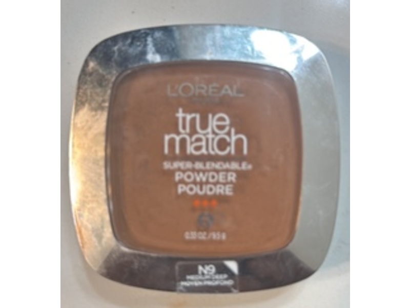 L'Oreal Paris True Match Super Blendable Powder Foundation, N9 Medium Deep, 0.33 oz/3.5 g