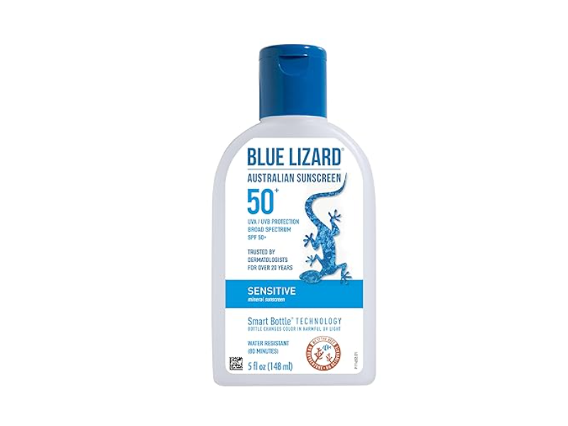 Blue Lizard Sensitive Mineral Sunscreen, SPF 50+ , 5 fl oz/148 mL