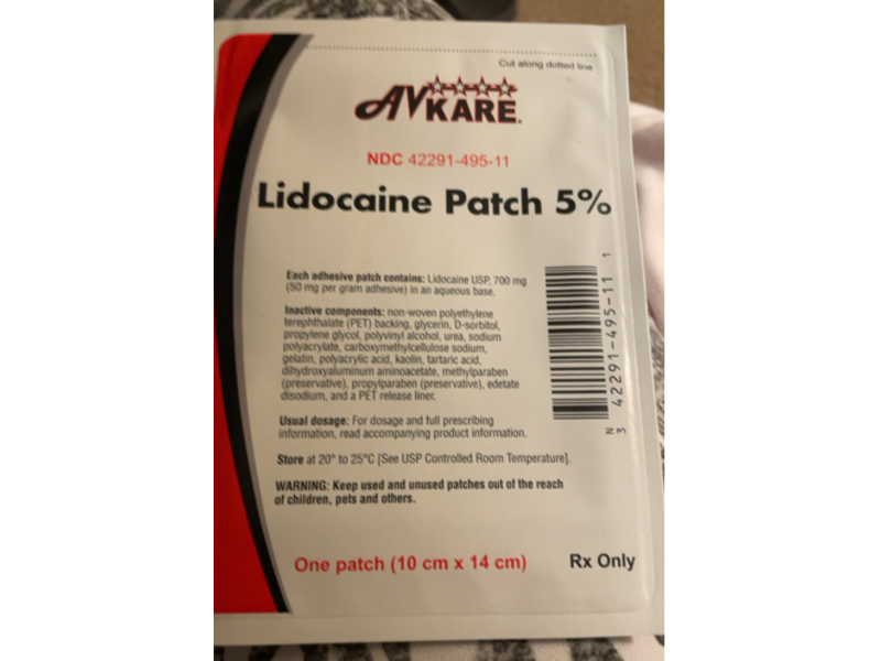 Lidocaine Patch, 5%, Avkare (Rx)
