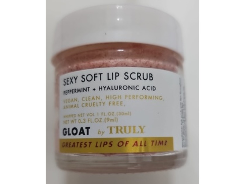 Truly Gloat Sexy Soft Lip Scrub, Peppermint + Hyaluronic Acid, 1 fl oz/30 mL