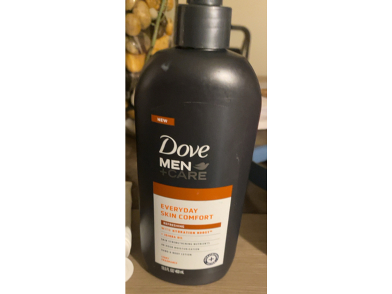 Dove Men+Care Everyday Skin Comfort Hand & Body Lotion, 13.5 fl oz/400 mL
