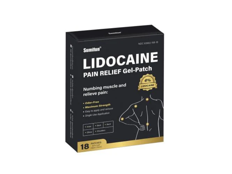 Sumifun Lidocaine Pain Relief Gel Patch, 18 Patches, Pack Of 54