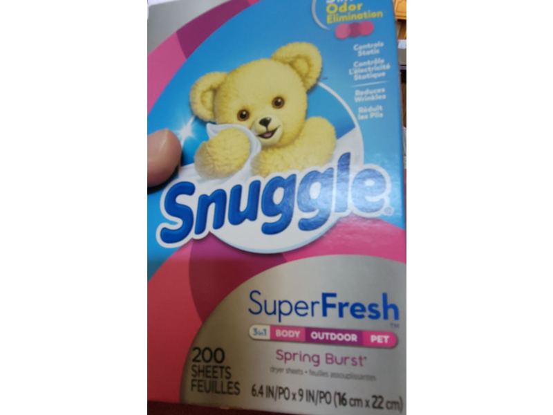 Snuggle Plus Super Fresh Dryer Sheet, Spring Burst, 200 Sheets