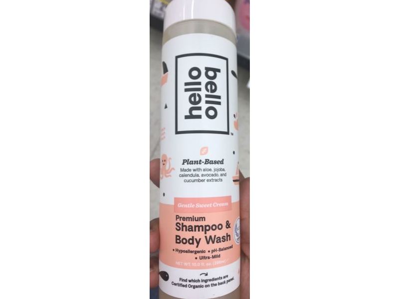 Hello Bello Premium Shampoo & Body Wash, Gentle Sweet Cream, 10 fl oz/296 mL, Pack Of 2
