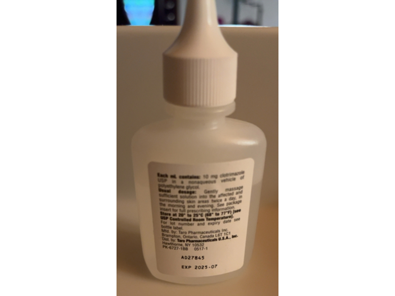 Clotrimazole Topical Solution 1%, 30 mL, Taro (Rx)