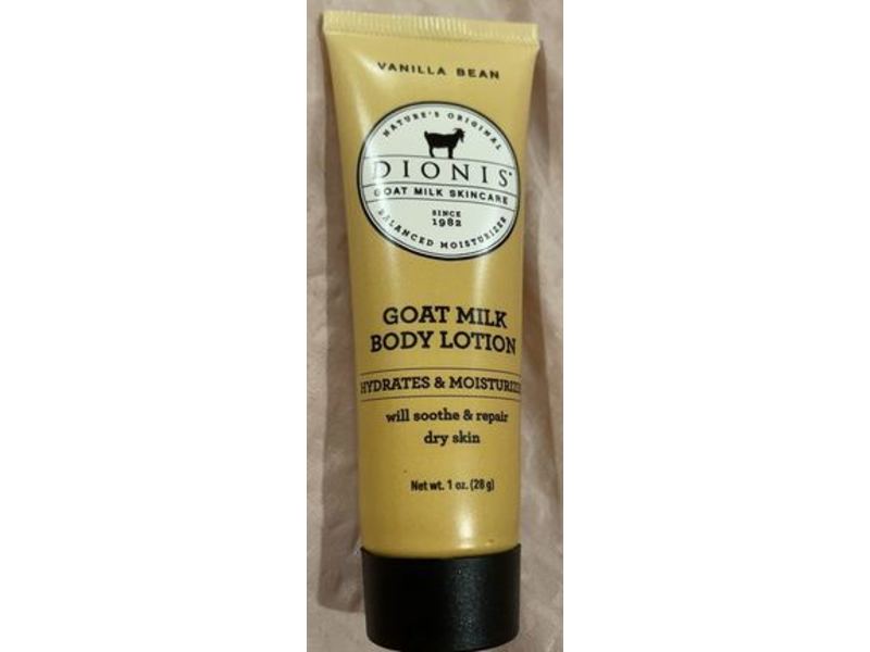 Dionis Goat Milk Body Lotion, Vanilla Bean, Hydrates & Moistures, 1 oz/28 g
