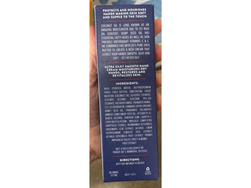 Trader Joe's Ultra Moisturizing Hand Cream, 3 oz/85 g, Pack Of 4