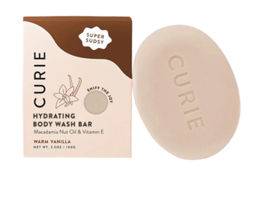 Curie Hydrating Body Wash Bar, Warm Vanilla, 3.5 oz/100 g