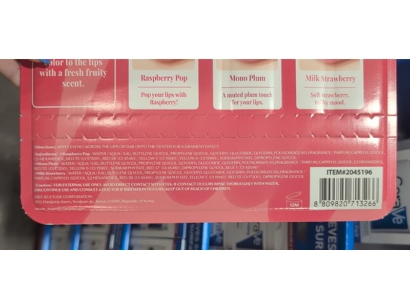 Etude Dear Darling Lip Marker Tint Set, Berry Mood Set, 0.12 fl oz/3.5 mL, 3 Count