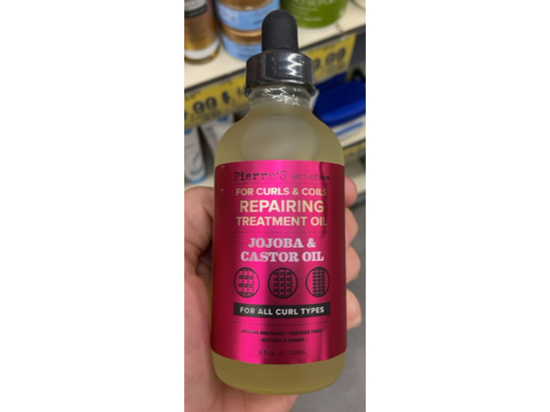 Pierre's Apothecary Repairing Treatment Oil, Jojoba Oil & Caster Oil, 4 fl oz/120 mL