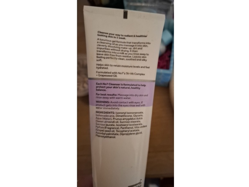 No7 Melting Gel Cleanser, Vitamin C, E, B5 + Grapeseed Oil, 5 fl oz/150 mL
