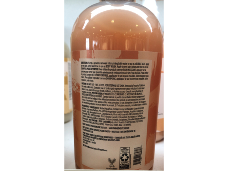 Ulta beauty Whim Peach 3 In 1 Body Wash, Bubble Bath & Shampoo, 24 fl oz/730 mL