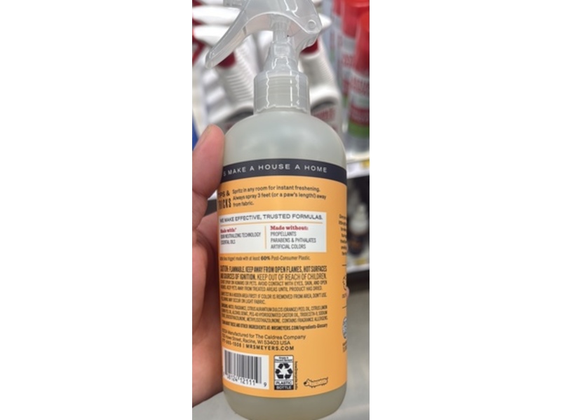 Mrs Meyer's Clean Day Pet Odor Neutralizer, Orange Blossom Scent, 12 oz/355 mL