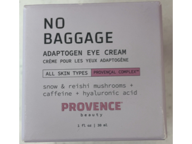 Provence Beauty No Baggage Adaptogen Eye Cream, Snow & Reishi Mushrooms + Caffeine + Hyaluronic Acid, 1 fl oz/30 mL