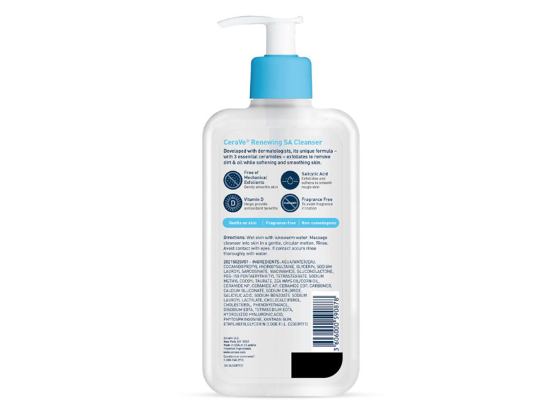 CeraVe SA Smoothing Cleanser, 8 fl oz/236 mL