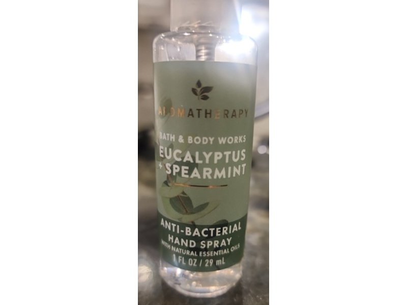 Bath & Body Works Anti-Bacterial Hand Spray, Eucalyptus + Spearmint, 1 fl oz/29 mL