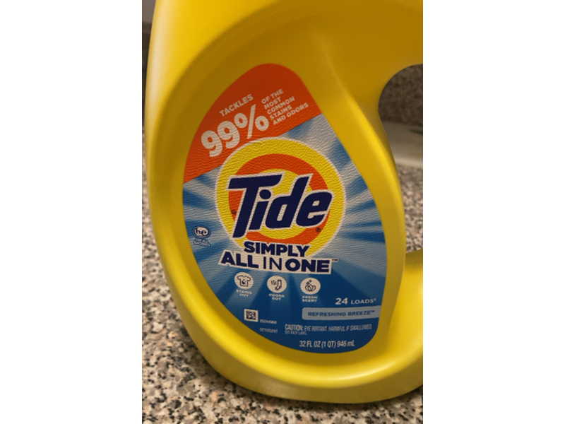 Tide Simply All In One Laundry Detergent, Refreshing Breeze, 24 Loads, 32 fl oz/946 mL