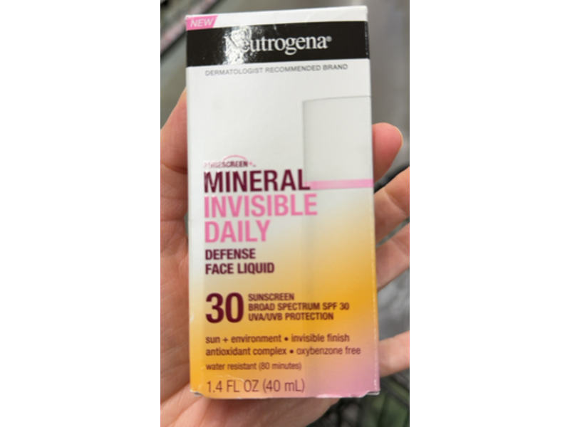 Neutrogena Invisible Daily Defence Face Liquid Sunscreen, SPF 30, 1.4 fl oz/40 mL