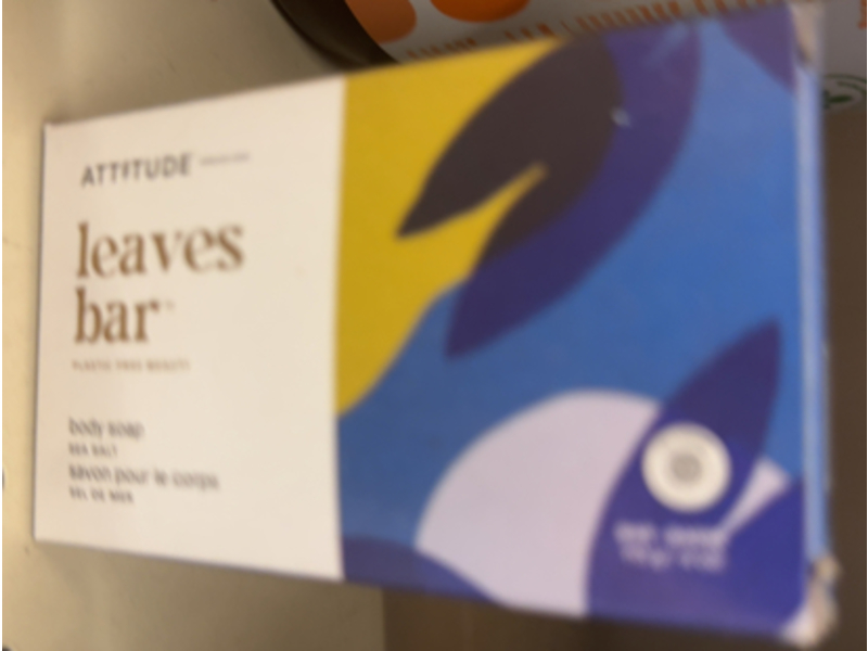 Attitude Leaves Bar Body Soap, Sea Salt, 4 oz/113 g