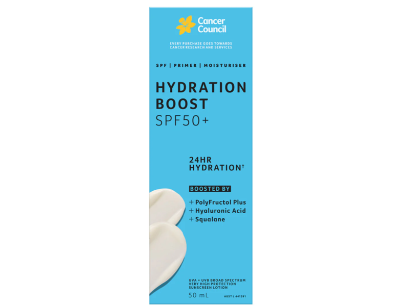 Cancer Council Hydration Boost Braod Spectrum Sunscreen Lotion, SPF 50+, 50 mL