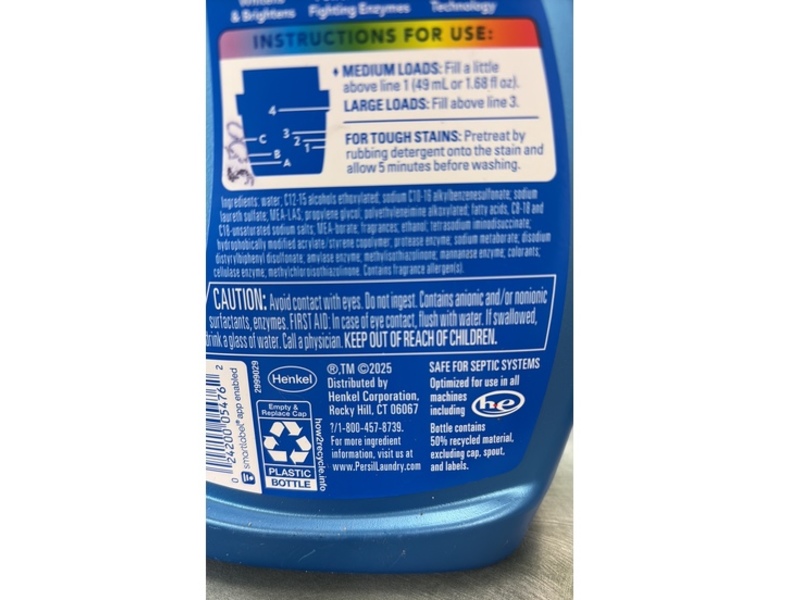 Persil Advanced Clean Oxi Power Odor Fighting Detergent, 20 Loads, 34 fl oz/1 L