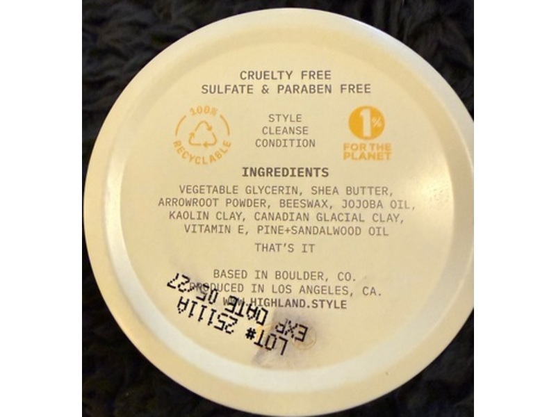 Highland Glacial Clay Pomade, 2.1 fl oz/61 mL