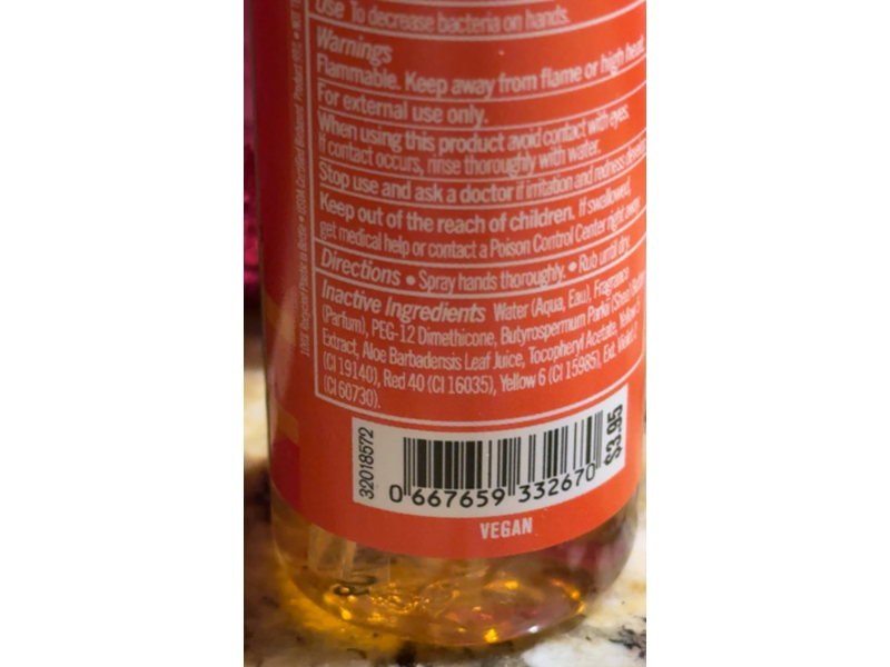 Bath & Body Works Anti-Bacterial Hand Spray, Sun-Washed Citrus, 1 fl oz/29 mL