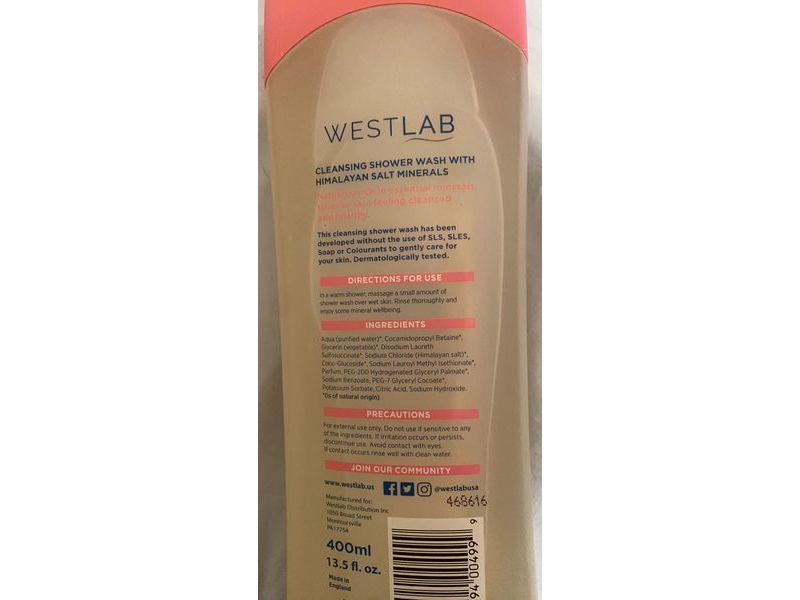 Westlab Cleansing Shower Wash, Himalayan Salt Minerals, 13.5 fl oz/400 mL