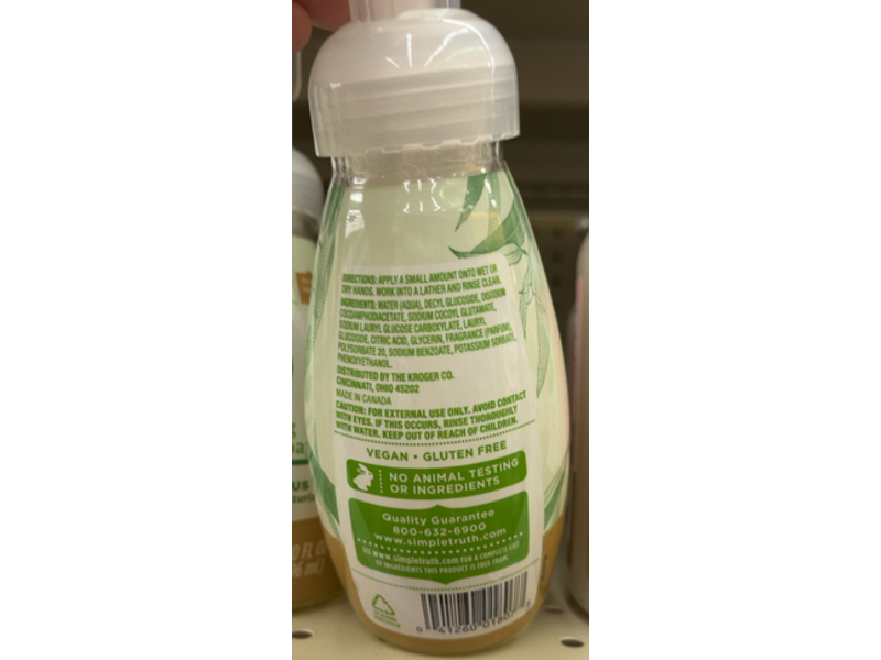 Simple Truth Foaming Hand Soap, Spa Eucalyptus, 10 fl oz/296 mL