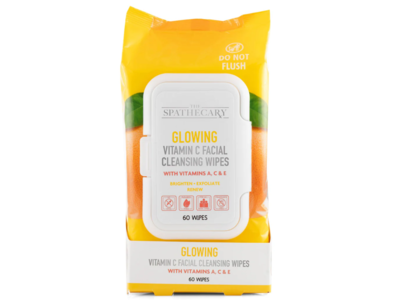 The Spathecary Glowing Facial Cleansing Wipes, Vitamin A, C & E, 60 Count