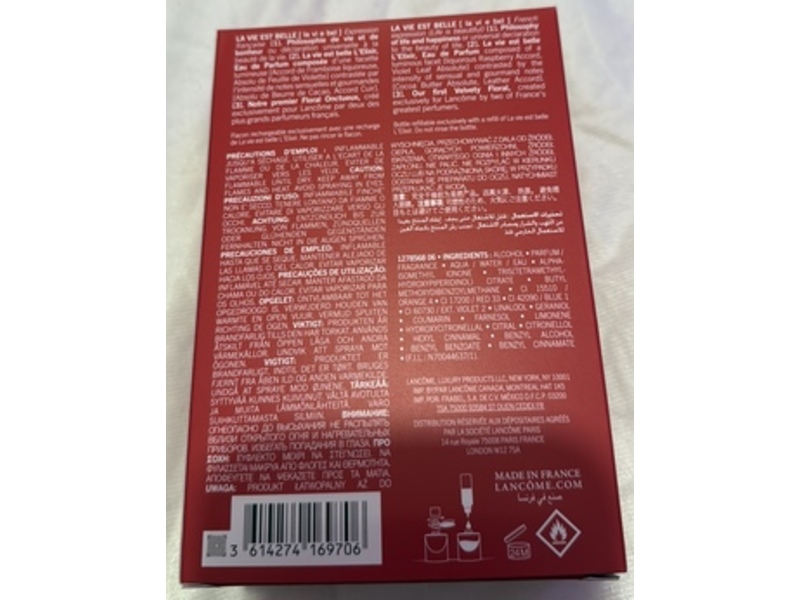 Lancome La Vie Est Belle L'Elixir Eau de Parfum, 3.4 fl oz/100 mL