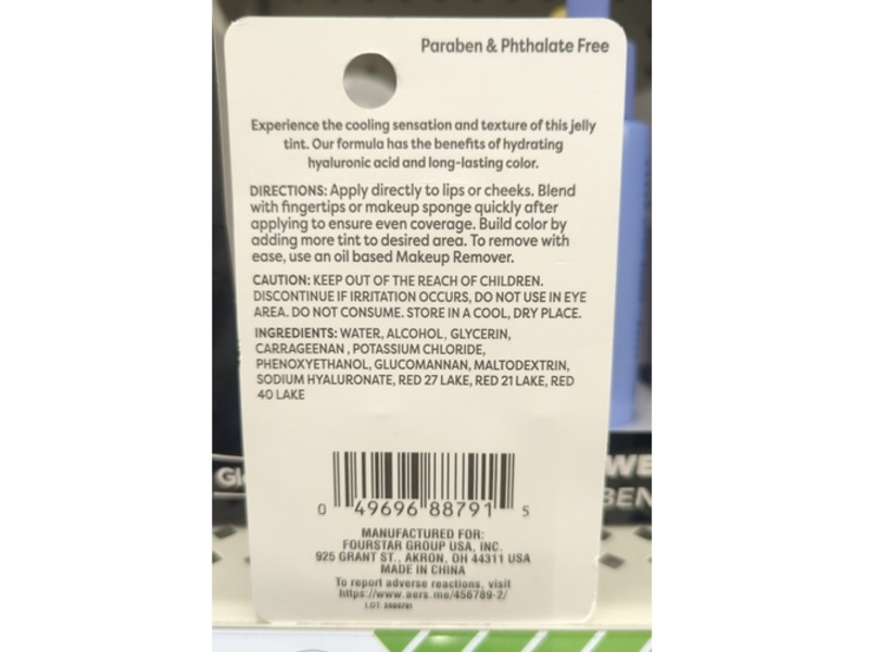 b.Pure Lip Jelly & Cheek Tint, Coral, 0.28 oz/8 g