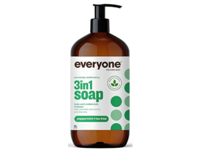Everyone Nourishing + Multitasking 3 In 1 Soap, peppermint + Tea Tree, 2 fl oz/59 mL