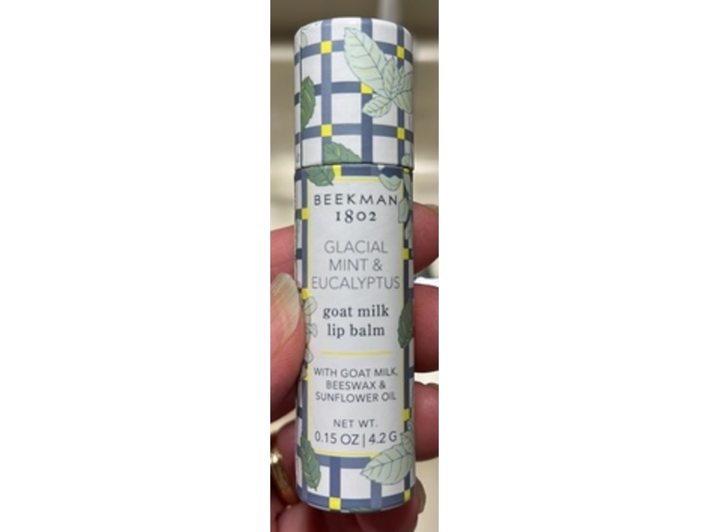 Beekman 1802 Goat Milk Lip Balm, Glacial Mint & Eucalyptus, 0.15 oz/4.2 g