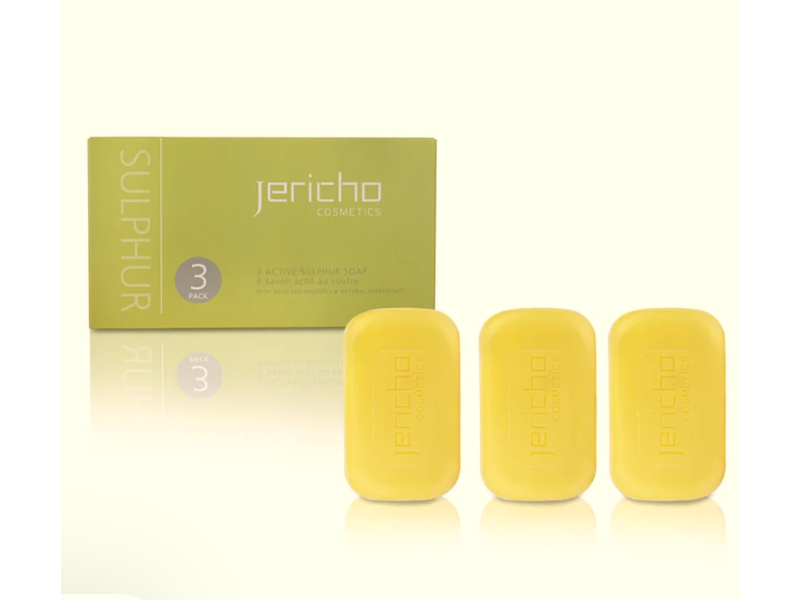 Jericho Active Sulfur Soap, Dead Sea Minerals, 4.4 oz/125 g, Pack of 3