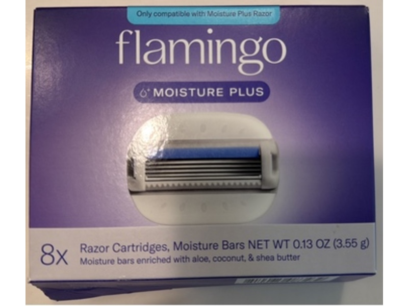 Flamingo Moisture Plus Razor Set, Aloe, Coconut & Shea Butter, 0.13 fl oz/3.55 g, 8 Count