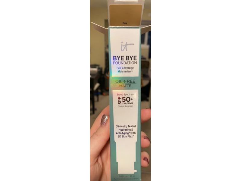 It Cosmetics Full Coverage Bye Bye Foundation, SPF 50+, Fair, 1 fl oz/30 ml