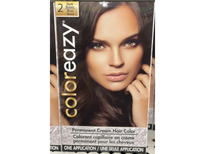ColorEazy Permanent Cream Hair Color, 2 Dark Brown, 1 Application