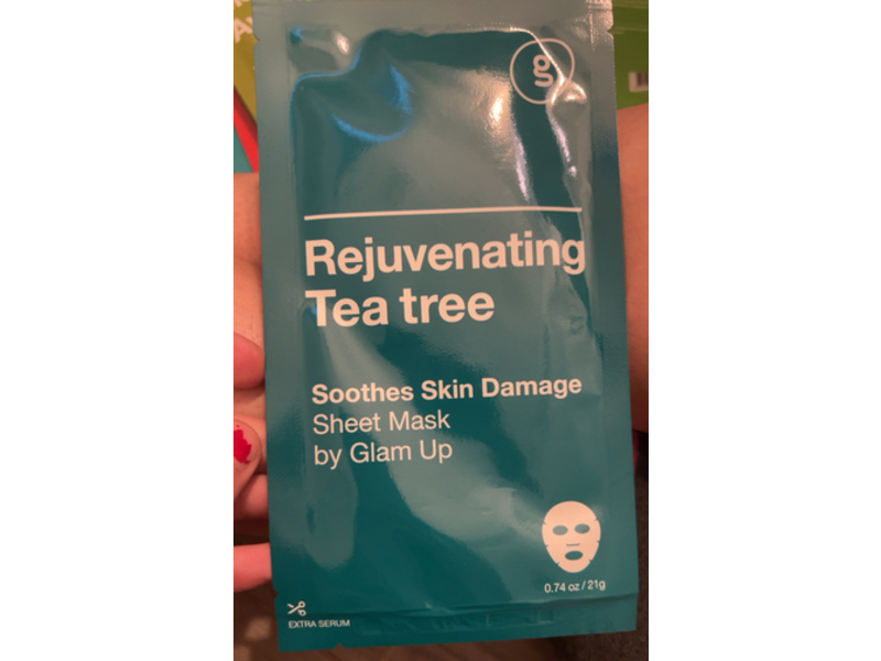 Glam Up Rejuvenating Sheet Mask, Tea Tree, 0.74 oz/21 g