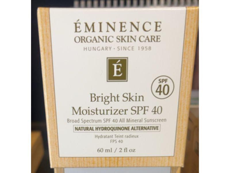 Eminence Organic Skin Care Bright Skin Moisturizer, SPF 40, 2 fl oz/60 mL