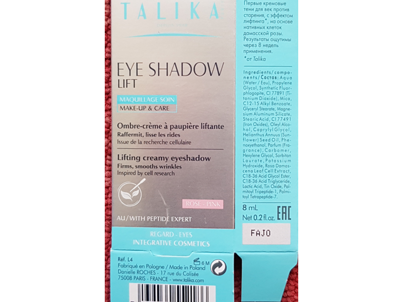 Talika Eye shadow Lift, Rose Ombre, 8 mL