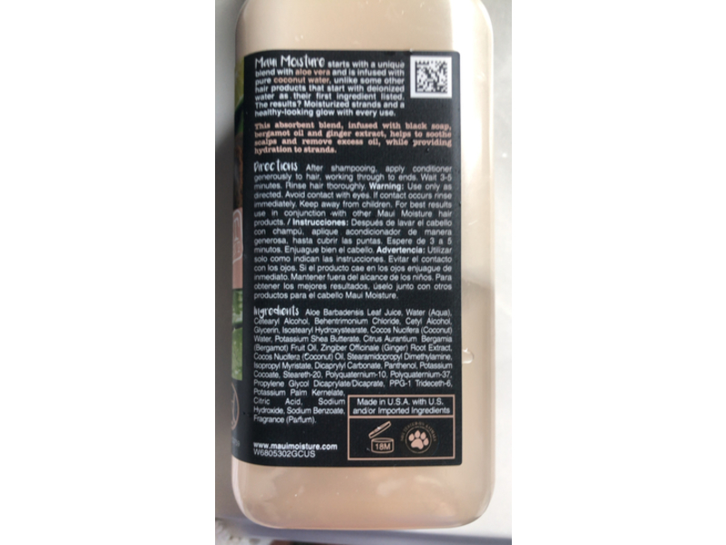 Maui Moisture Hair Care Conditioner, Clarify & Soothe + Black Soap, 13 fl oz/385 mL