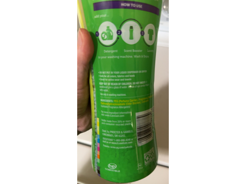 Gain +Odor Defense In-Wash Scent Booster, Super Fresh Blast Scent, 18.2 oz/515 g