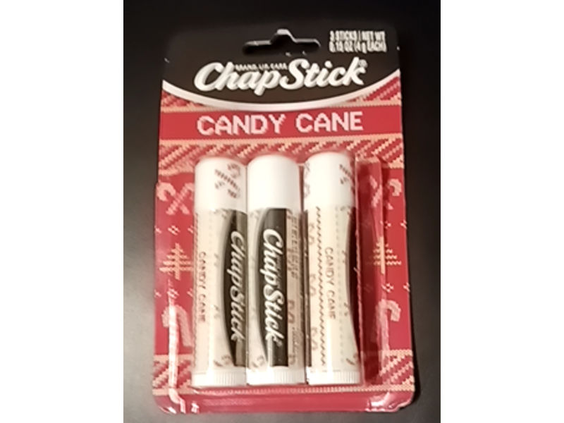 ChapStick Lip Balm, Candy Cane, 0.15 oz/4g, 3 Count
