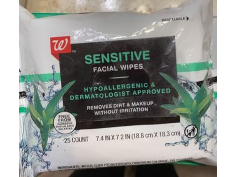 Walgreens Sensitive Facial Wipes , 25 Count