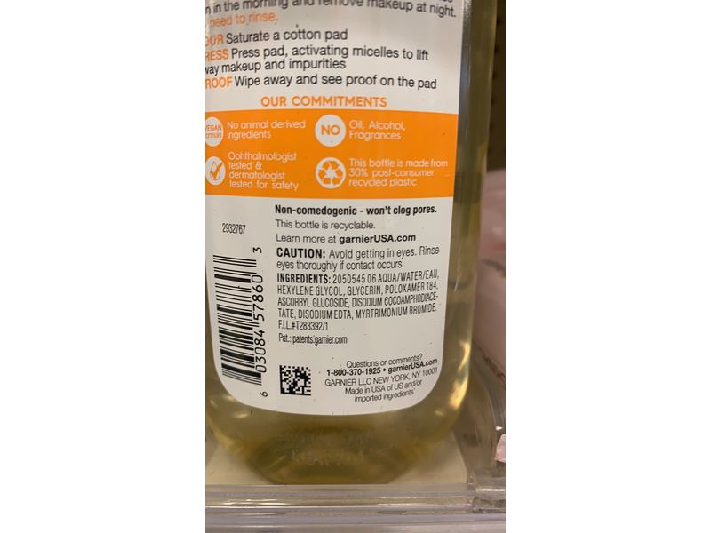 Garnier SkinActive Micellar Cleansing Water with Vitamin C, 13.5 fl oz (400 mL)